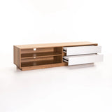 CENTO 180cm 2 DRAWER TV/PLASMA UNIT-WILD OAK/WHITE