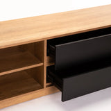 CENTO 180cm 2 DRAWER TV/PLASMA UNIT-WILD OAK/BLACK