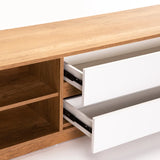 CENTO 180cm 2 DRAWER TV/PLASMA UNIT-WILD OAK/WHITE