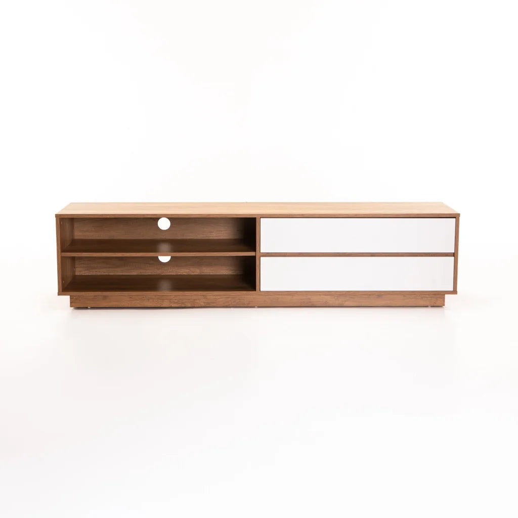 CENTO 180cm 2 DRAWER TV/PLASMA UNIT-WILD OAK/WHITE