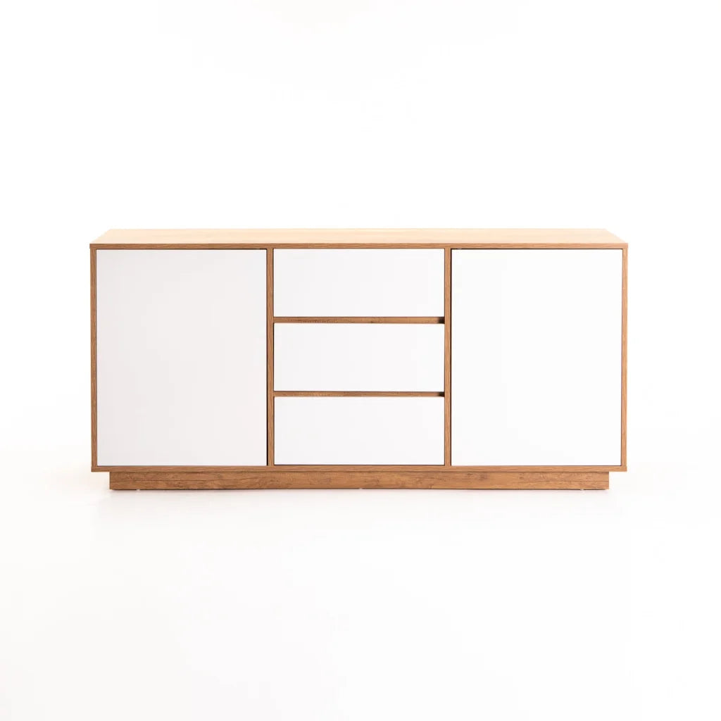 CENTO 2 DOOR 3 DRAWER SIDEBOARD - WILD OAK/WHITE