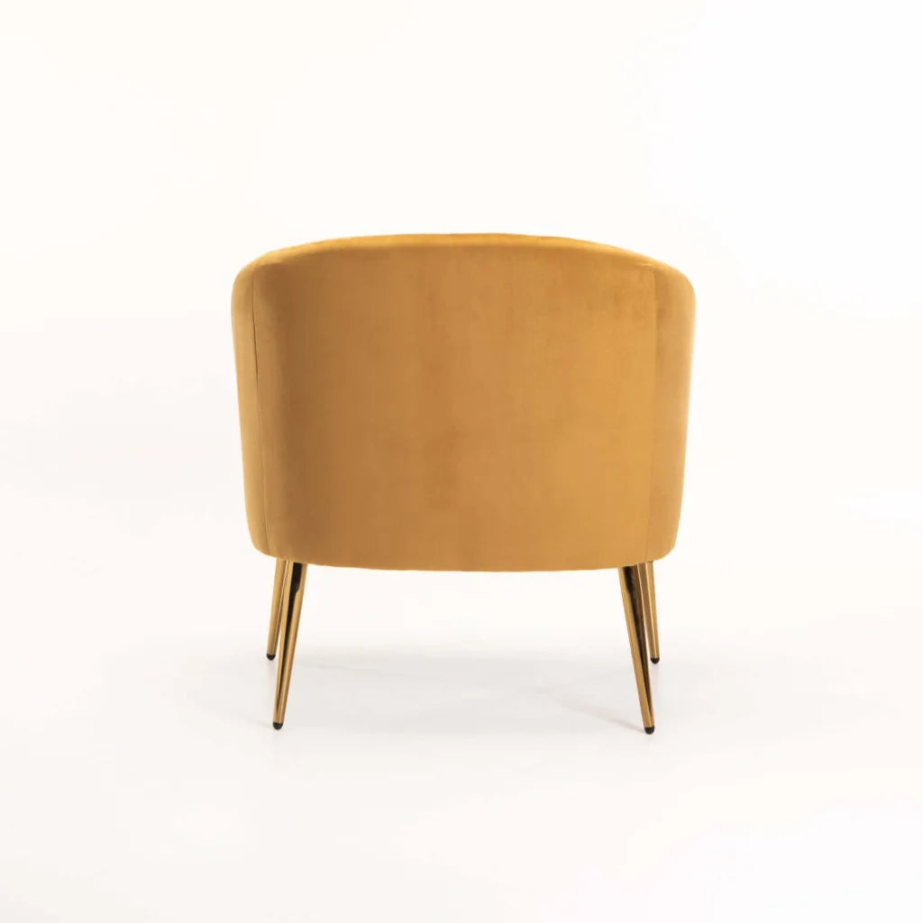 COLT VELVET CHAIR - MUSTARD/GOLD LEGS