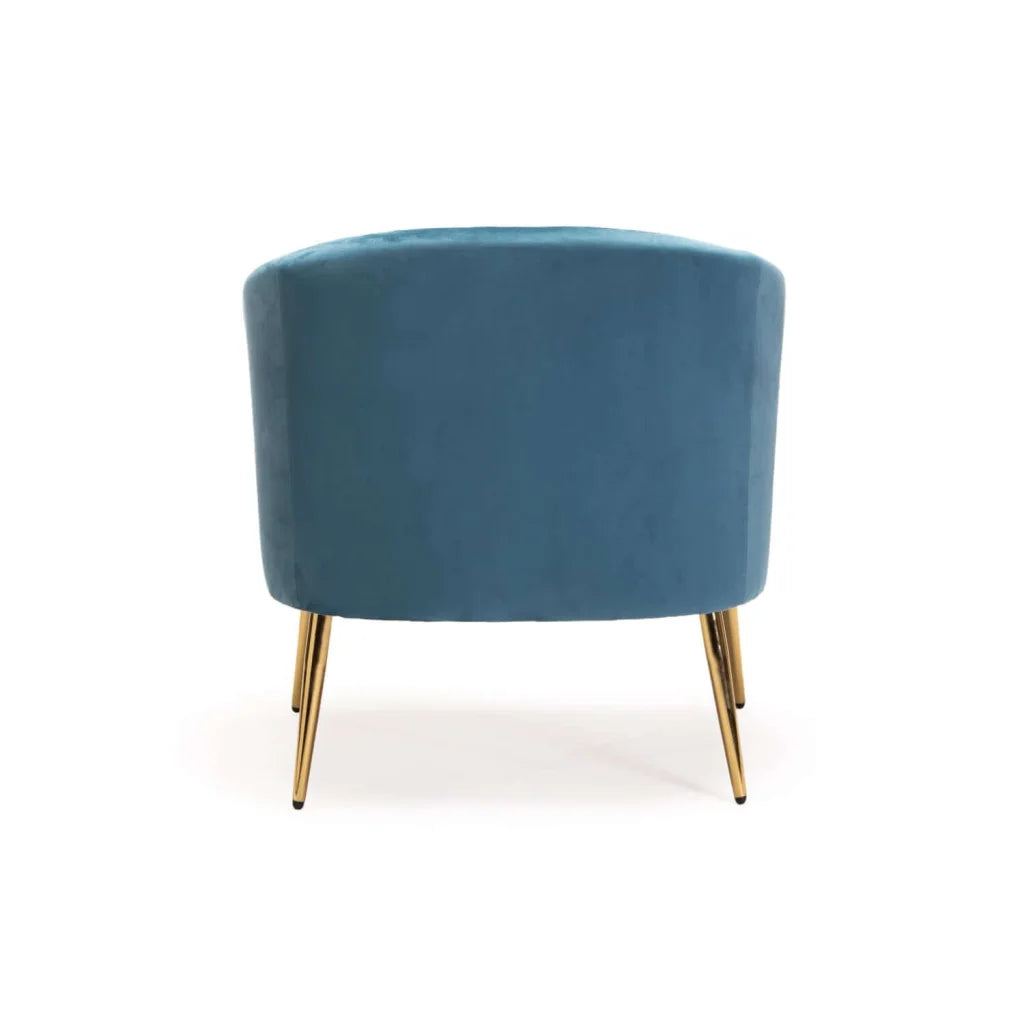 COLT VELVET CHAIR - PETROL BLUE/GOLD LEGS