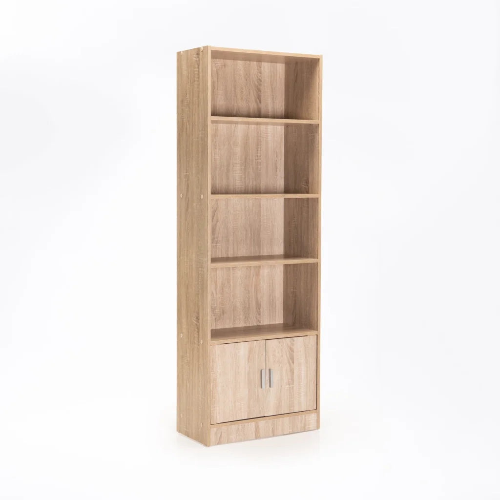 CYRUS 2 DOOR 4 SHELF BOOKCASE - OAK