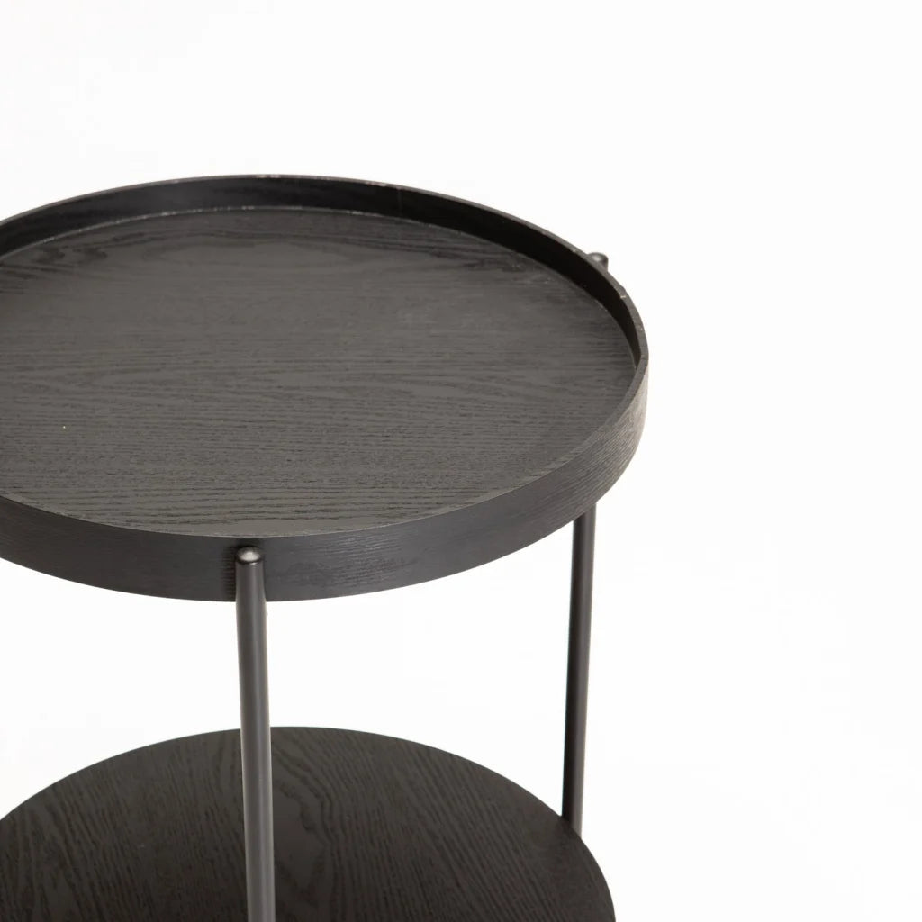 DAISY 45cm ROUND SIDE TABLE - BLACK