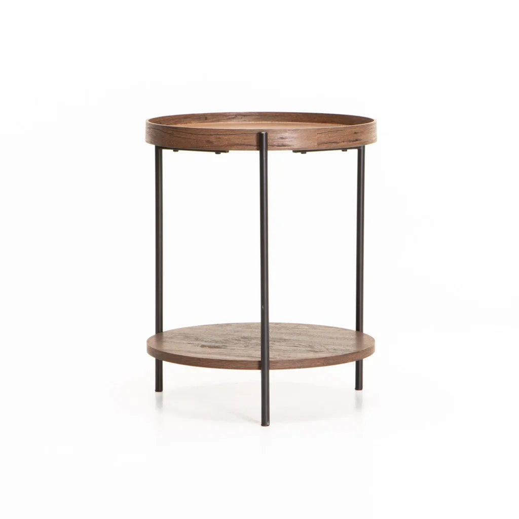 DAISY 45cm ROUND SIDE TABLE - WALNUT