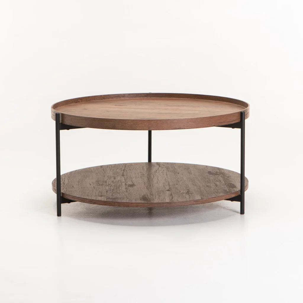 DAISY 80cm ROUND COFFEE TABLE - WALNUT