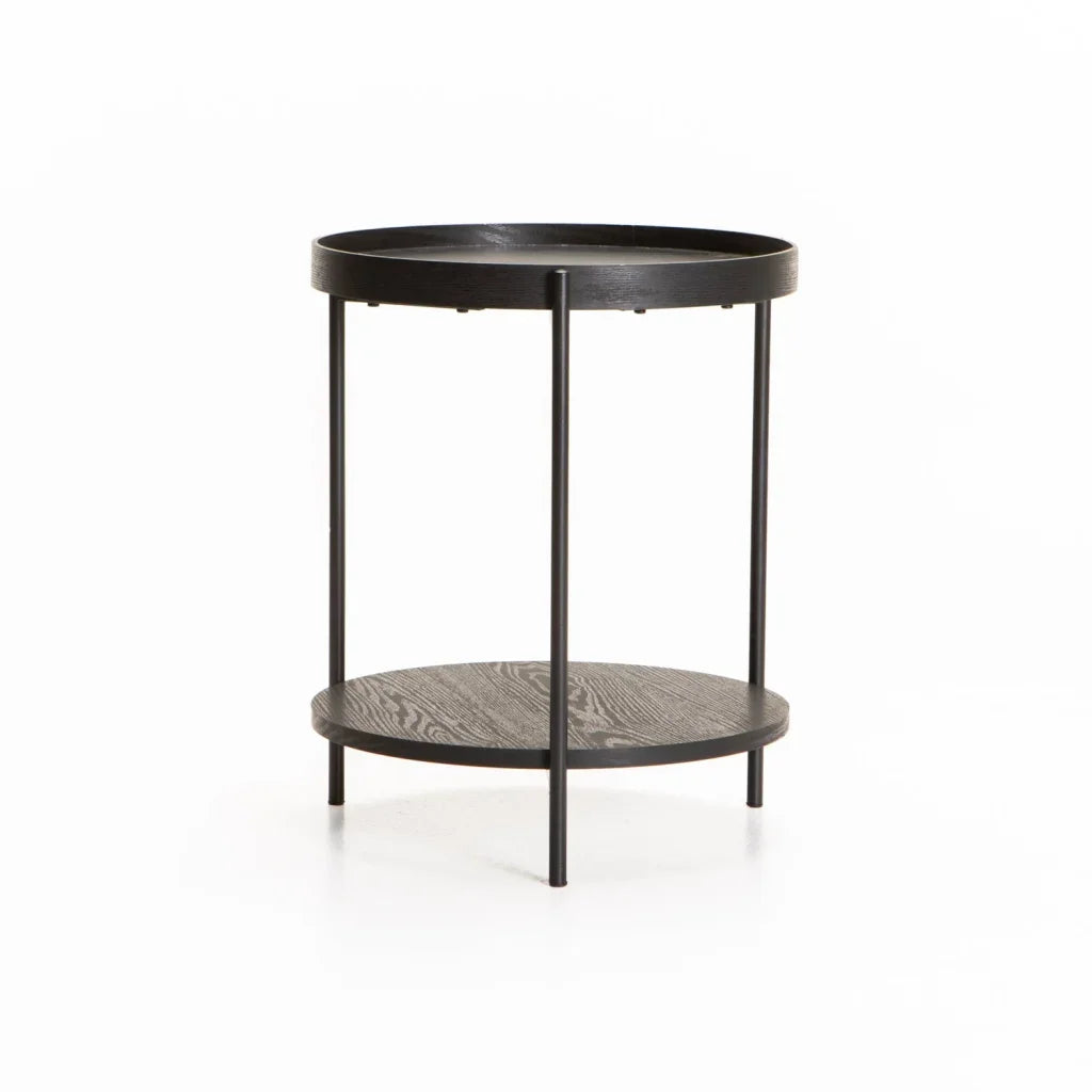 DAISY 45cm ROUND SIDE TABLE - BLACK