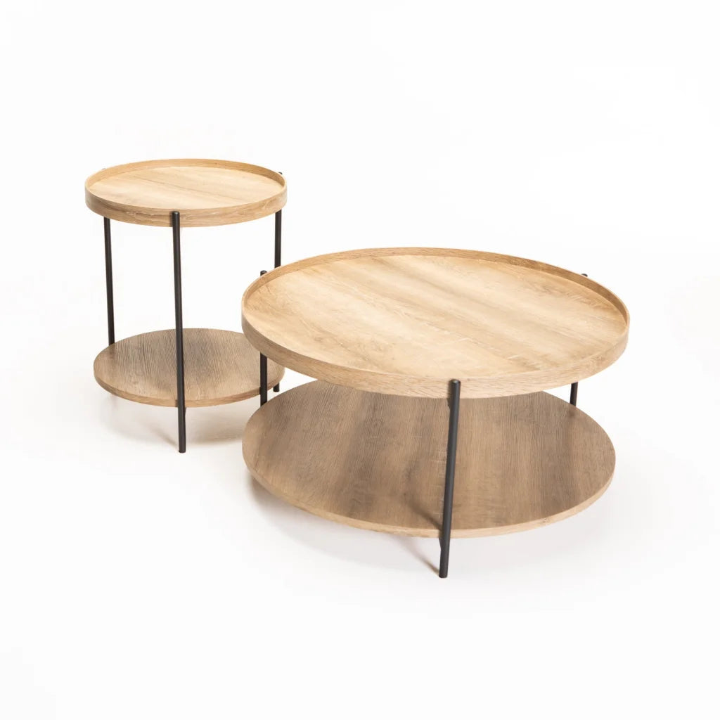 DAISY SIDE TABLE & COFFEE TABLE COMBO - OAK - OAK / OAK