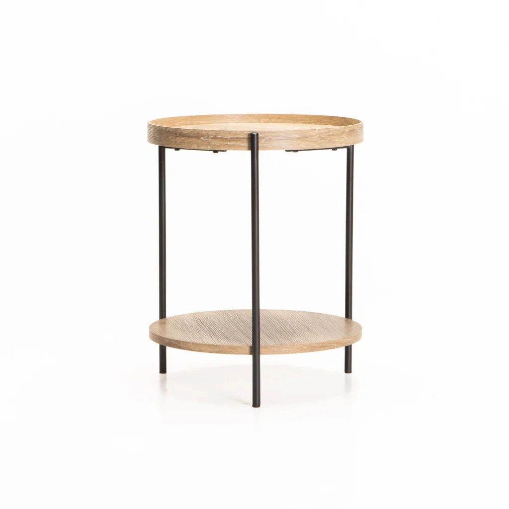 DAISY 45cm ROUND SIDE TABLE - OAK