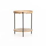 DAISY 45cm ROUND SIDE TABLE - OAK