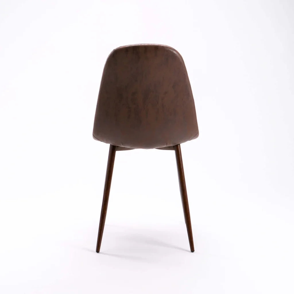 DAN FABRIC DINING CHAIR - BROWN/WL LEG