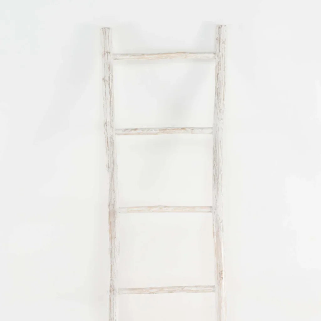 DISPLAY LADDER 150cm SOLID WOOD - WHITEWASH