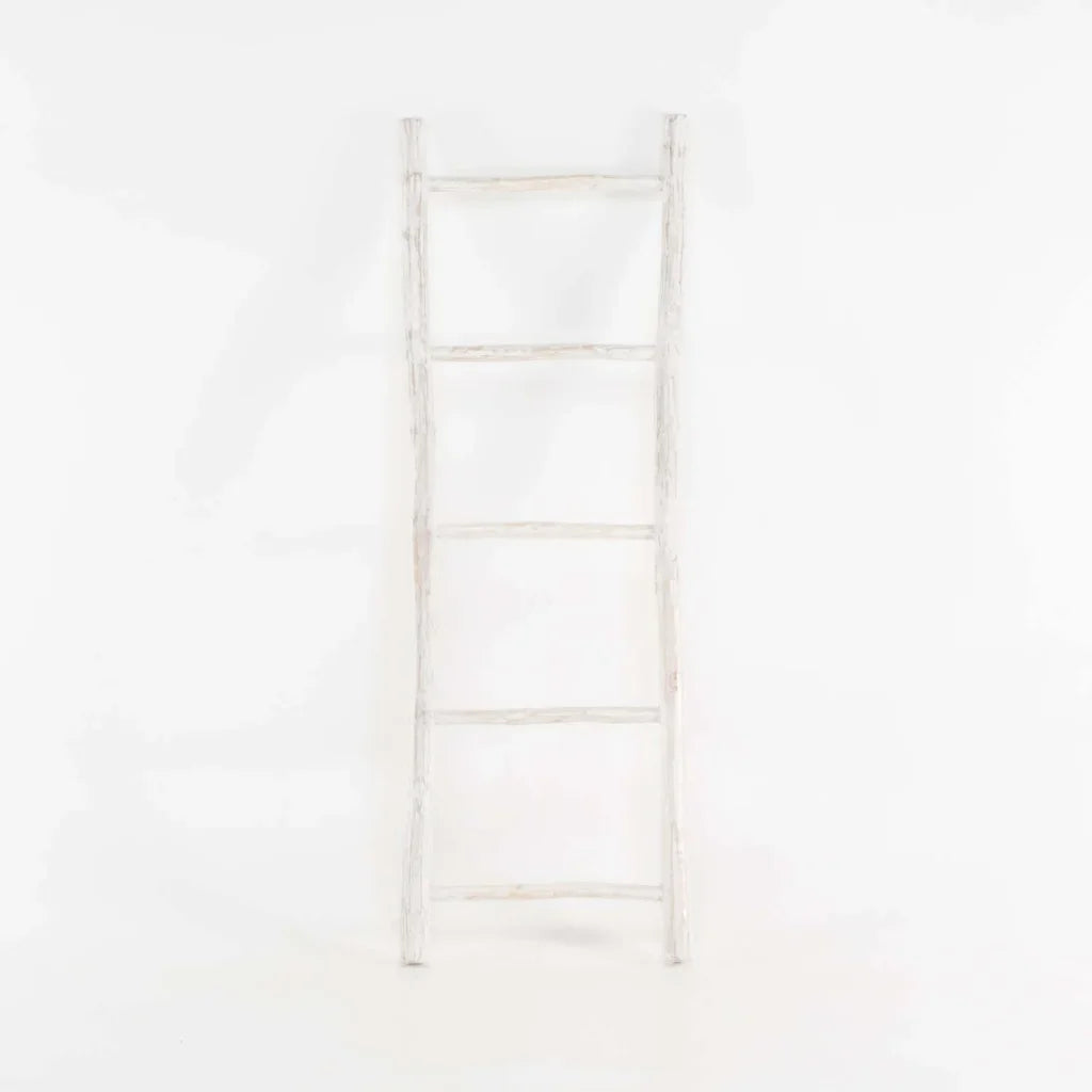 DISPLAY LADDER 150cm SOLID WOOD - WHITEWASH