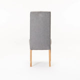 EARL DELUXE FABRIC DINING CHAIR- DARK GREY/NAT LEG