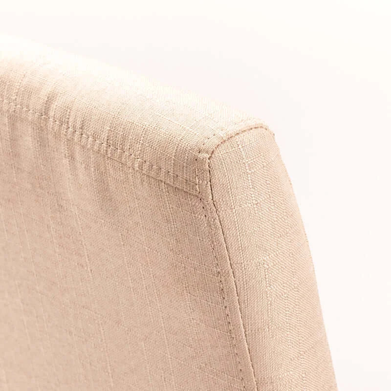 EARL DELUXE FABRIC DINING CHAIR - CREAM/WL LEG