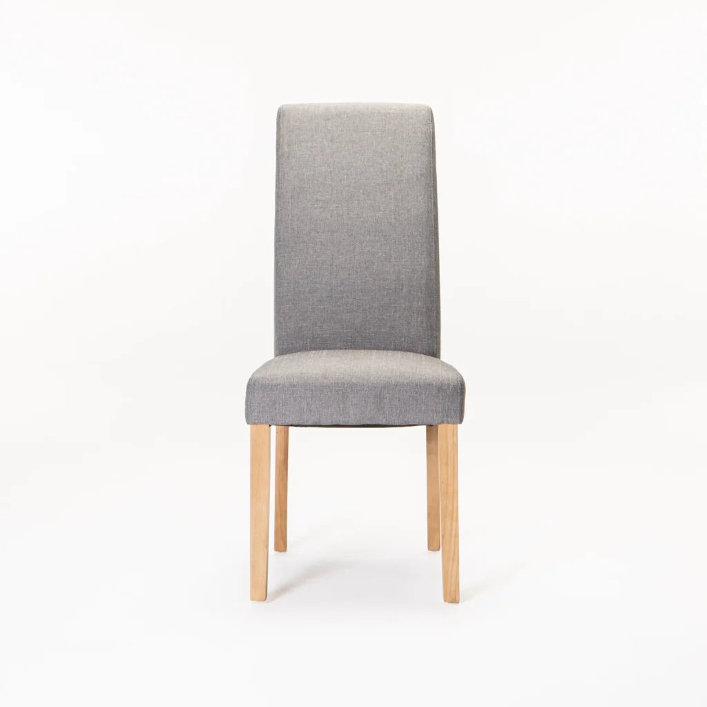EARL DELUXE FABRIC DINING CHAIR- DARK GREY/NAT LEG