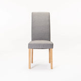 EARL DELUXE FABRIC DINING CHAIR- DARK GREY/NAT LEG