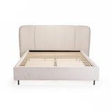 EDEN TEXTURED FABRIC QUEEN XL BED - CREAM