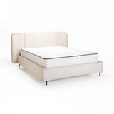 EDEN TEXTURED FABRIC QUEEN XL BED - CREAM