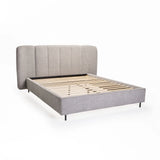 EDEN TEXTURED FABRIC QUEEN XL BED - GREY