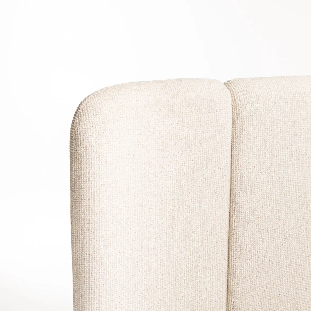 EDEN TEXTURED FABRIC QUEEN XL BED - CREAM