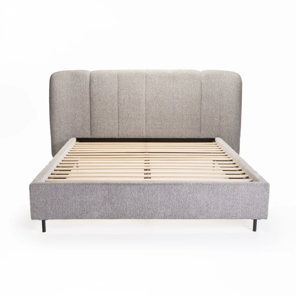 EDEN TEXTURED FABRIC QUEEN XL BED - GREY