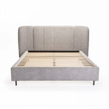 EDEN TEXTURED FABRIC QUEEN XL BED - GREY