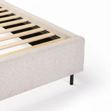 EDEN TEXTURED FABRIC QUEEN XL BED - CREAM