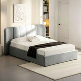 EDEN TEXTURED FABRIC QUEEN XL BED - GREY