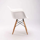 EMMY WOODEN LEG ARMCHAIR - WHITE