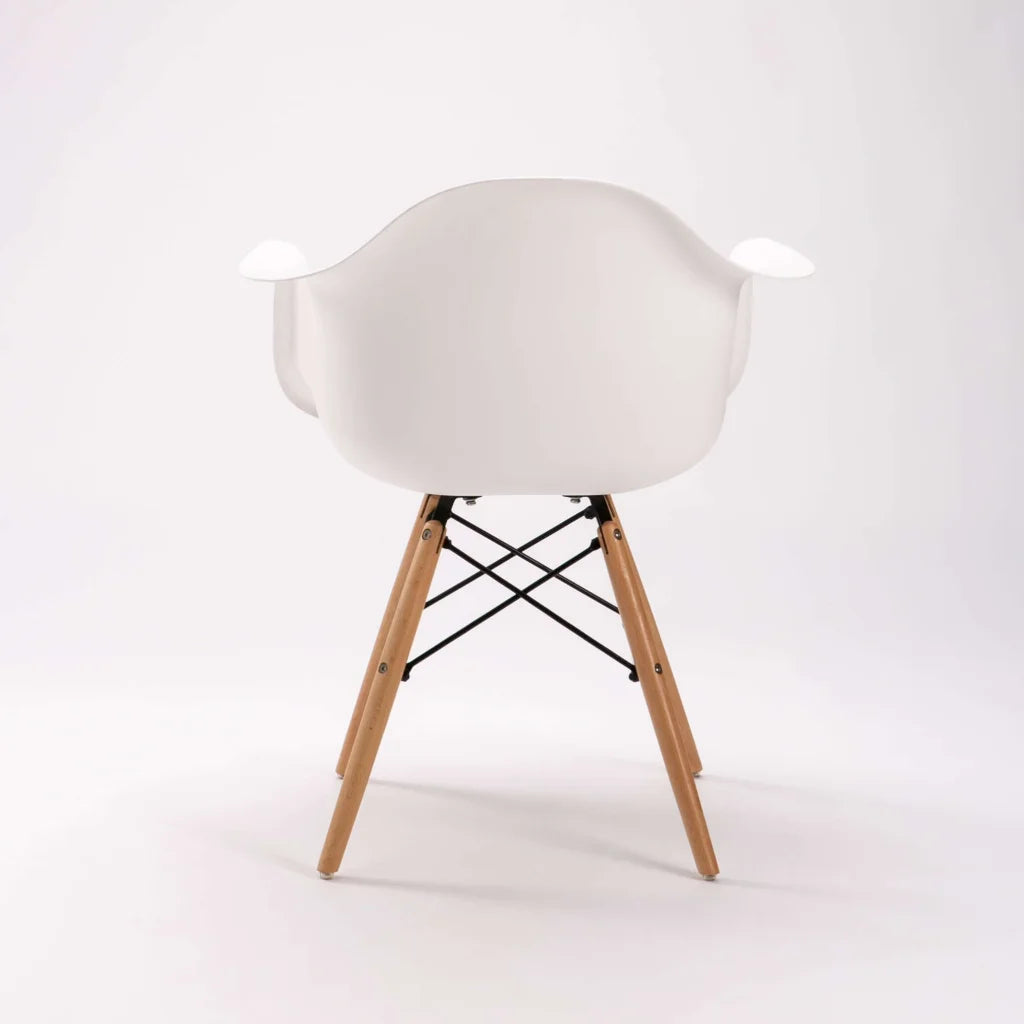 EMMY WOODEN LEG ARMCHAIR - WHITE