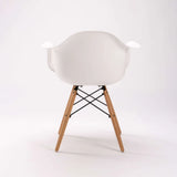 EMMY WOODEN LEG ARMCHAIR - WHITE