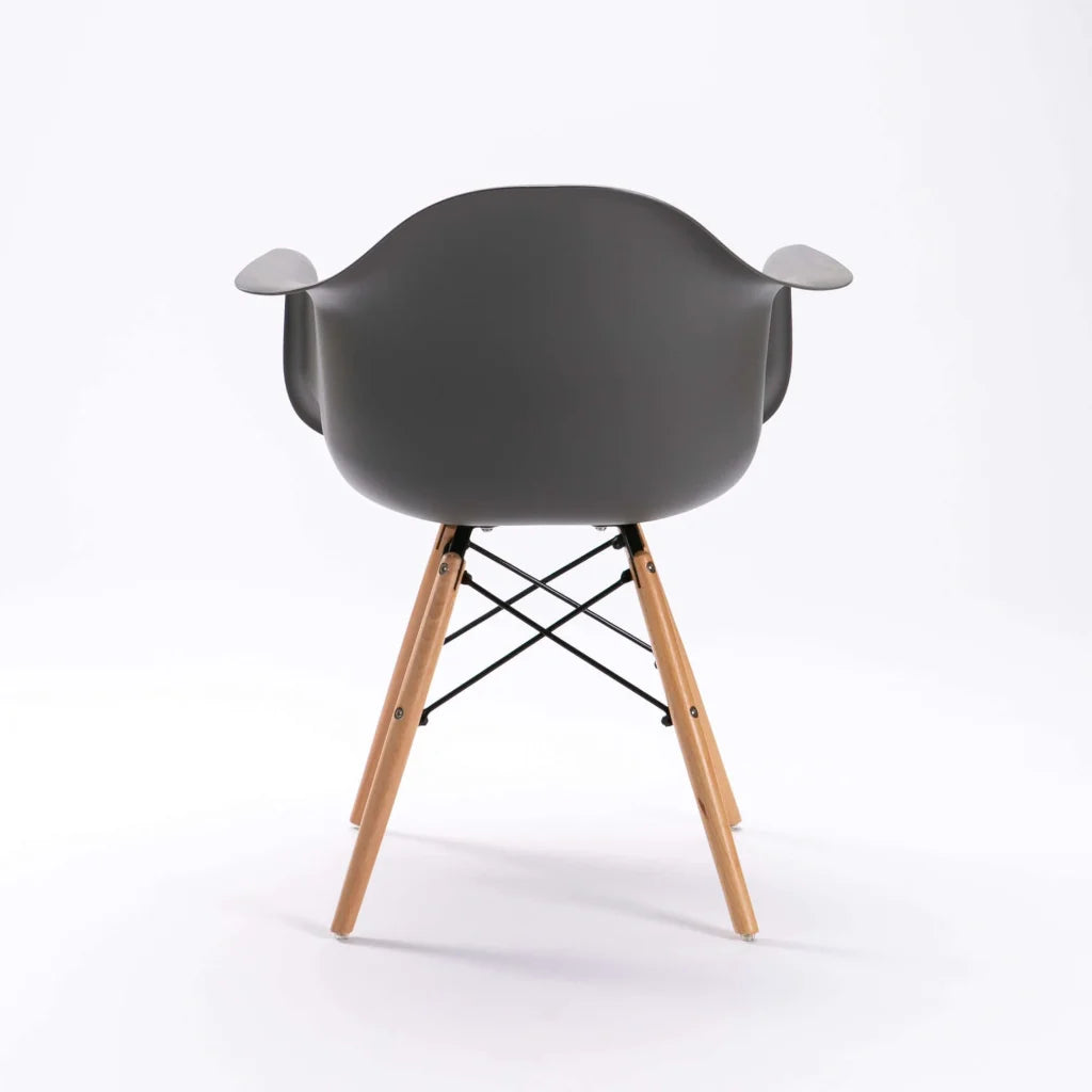 EMMY WOODEN LEG ARMCHAIR - DARK GREY