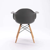 EMMY WOODEN LEG ARMCHAIR - DARK GREY