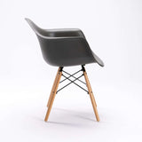 EMMY WOODEN LEG ARMCHAIR - DARK GREY