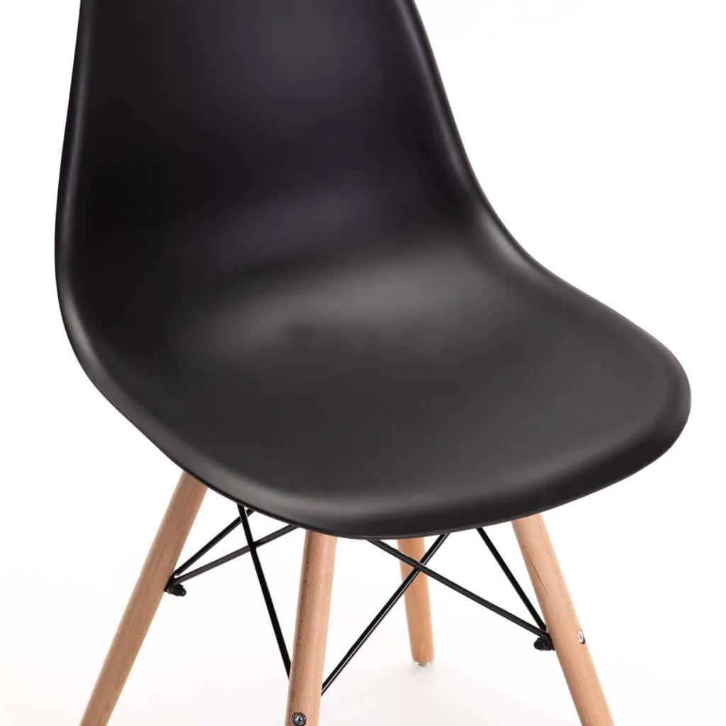 EMMY WOODEN LEG DINING CHAIR - BLACK