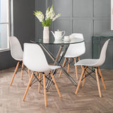 EMMY WOODEN LEG DINING CHAIR - WHITE
