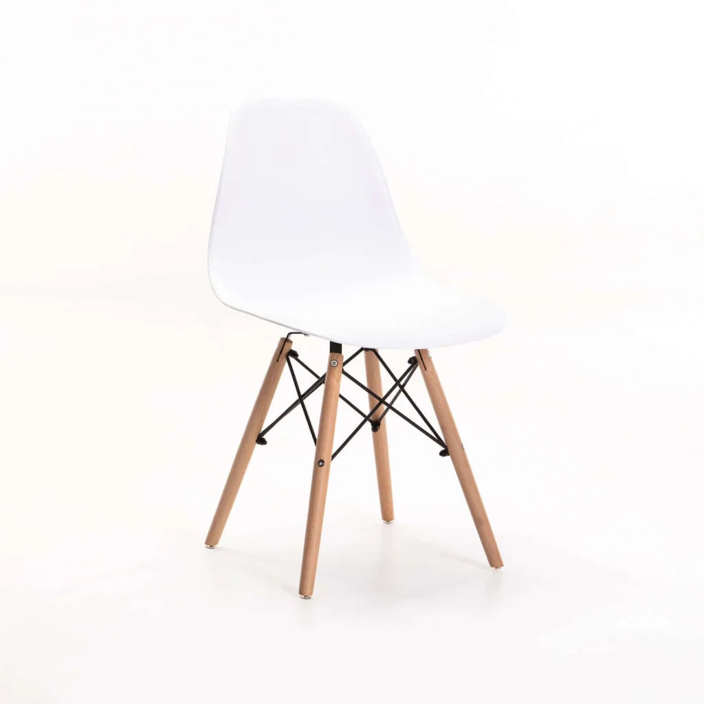 EMMY WOODEN LEG DINING CHAIR - WHITE