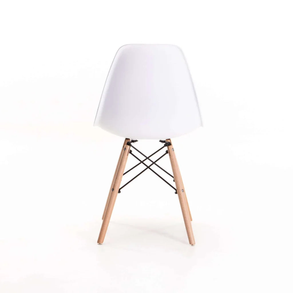 EMMY WOODEN LEG DINING CHAIR - WHITE