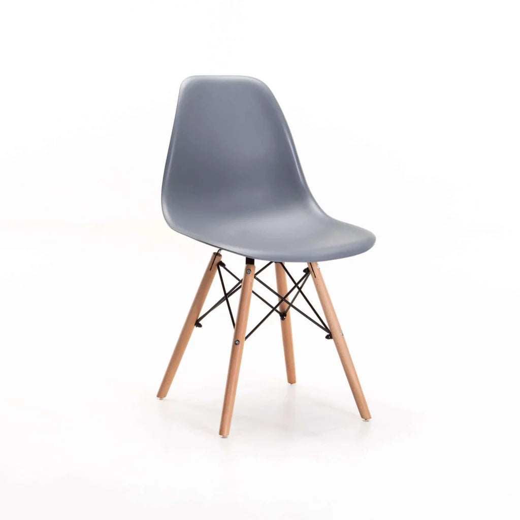 EMMY WOODEN LEG DINING CHAIR - DARK GREY