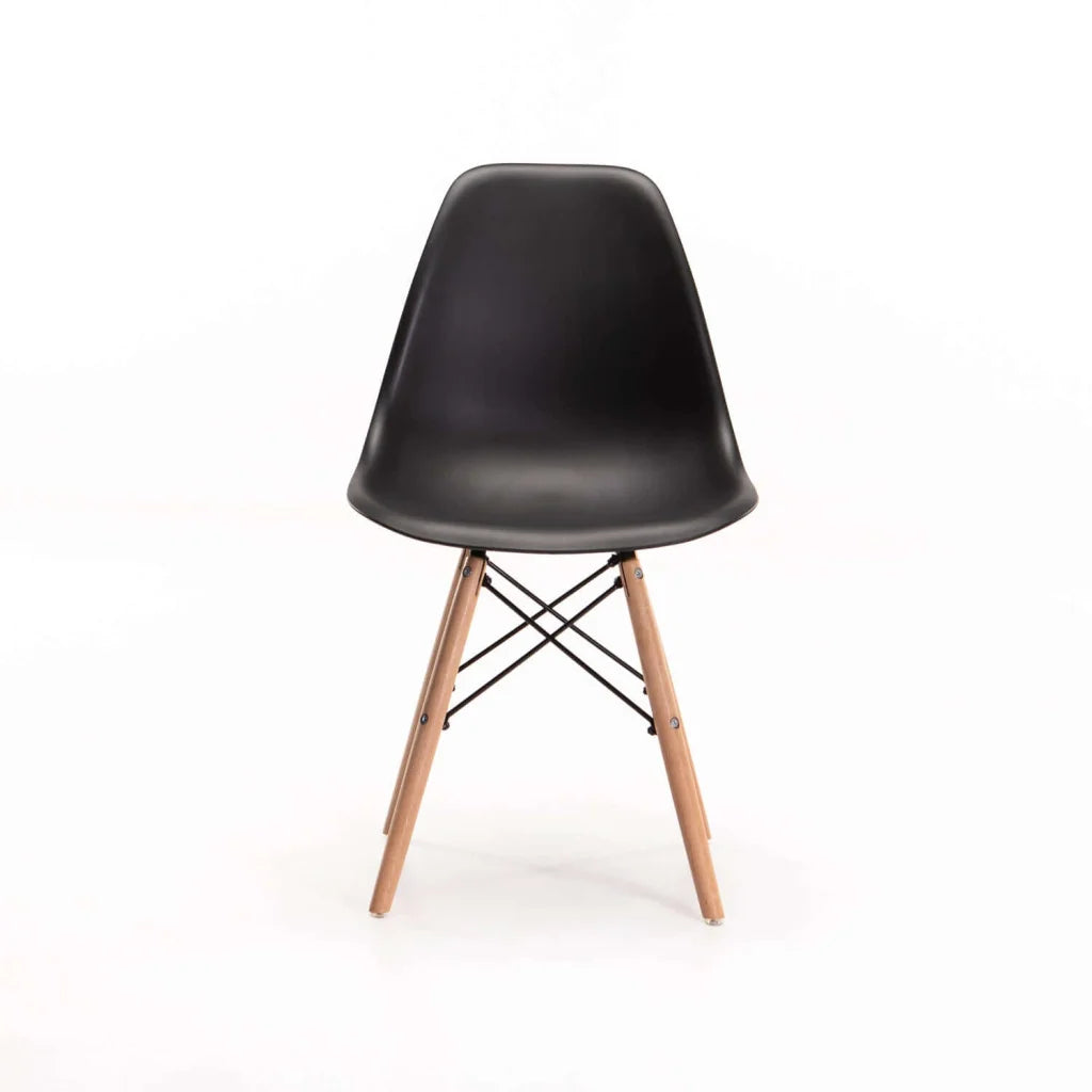 EMMY WOODEN LEG DINING CHAIR - BLACK