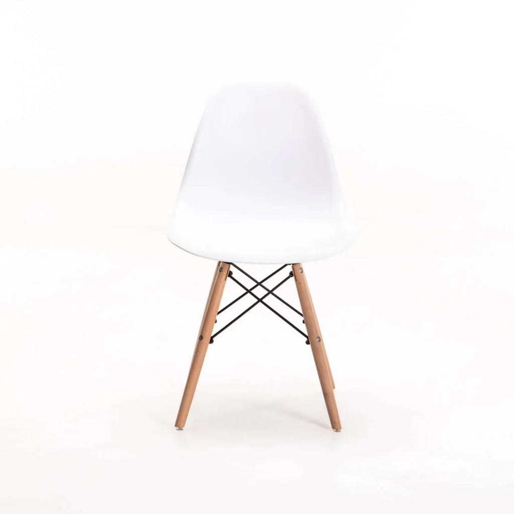 EMMY WOODEN LEG DINING CHAIR - WHITE
