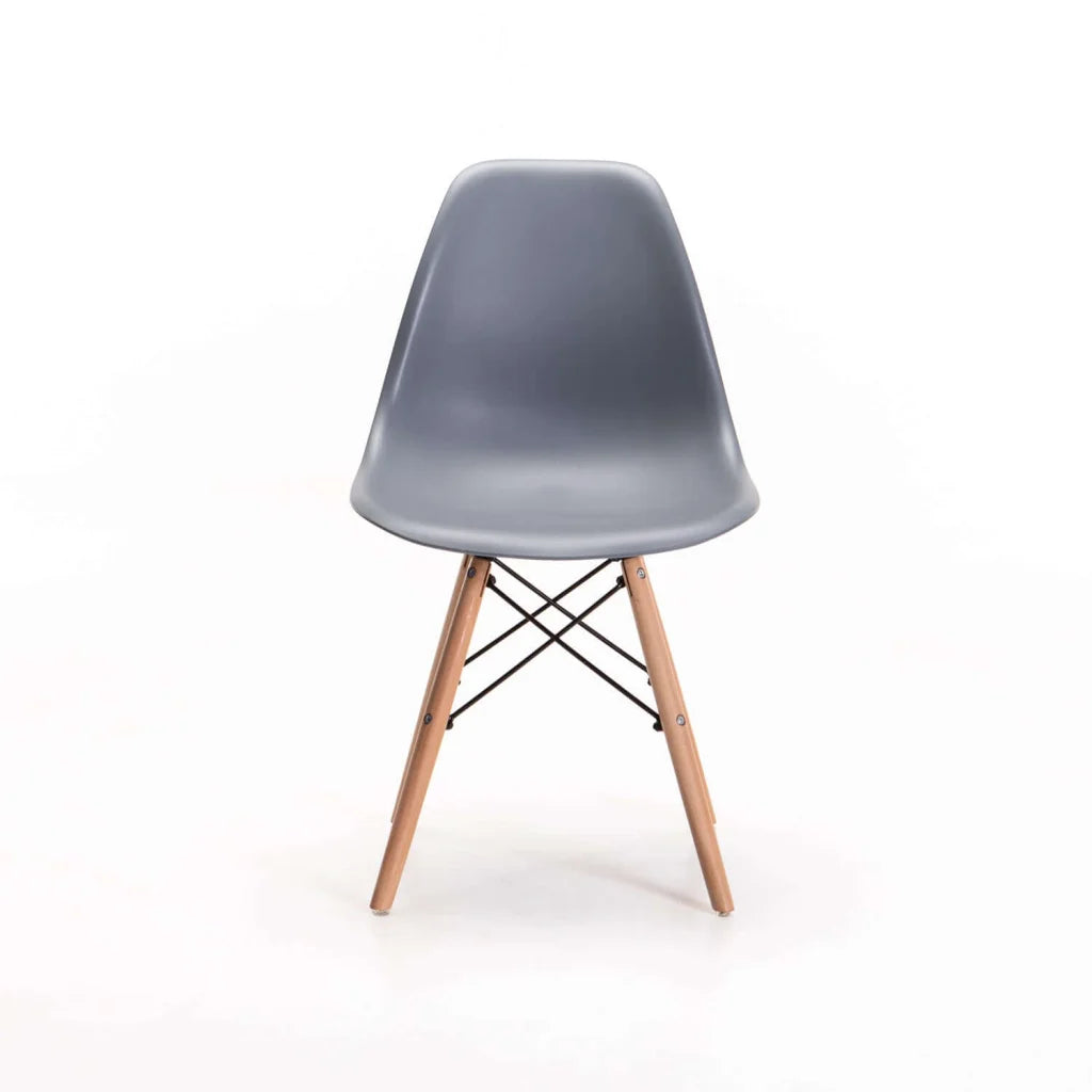 EMMY WOODEN LEG DINING CHAIR - DARK GREY