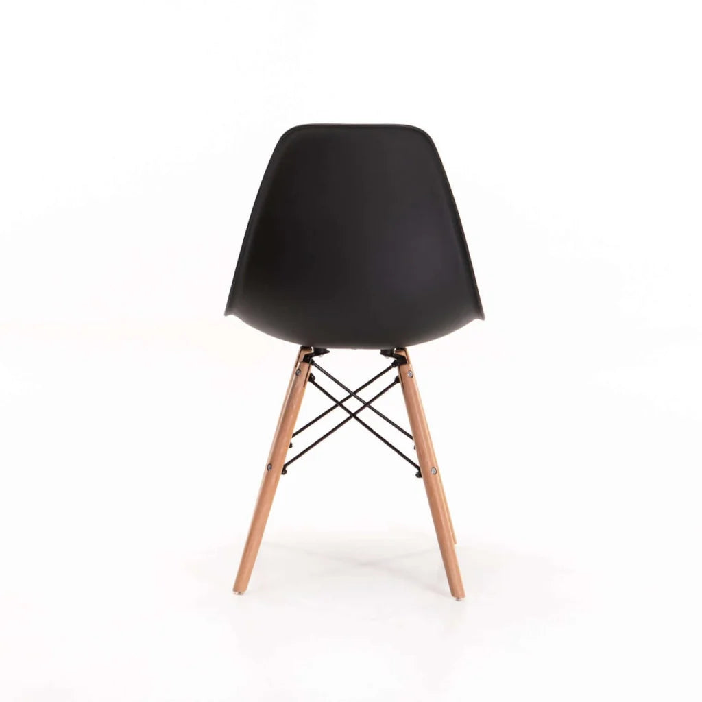 EMMY WOODEN LEG DINING CHAIR - BLACK