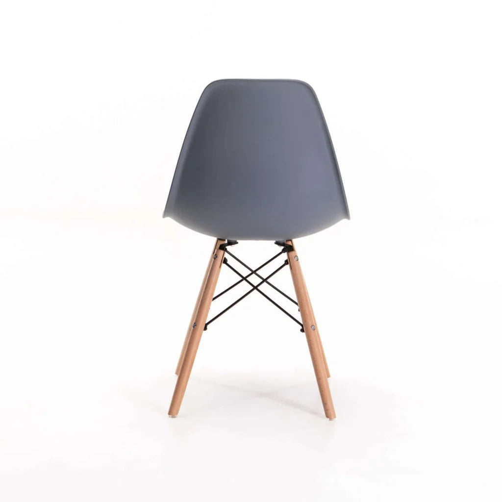 EMMY WOODEN LEG DINING CHAIR - DARK GREY