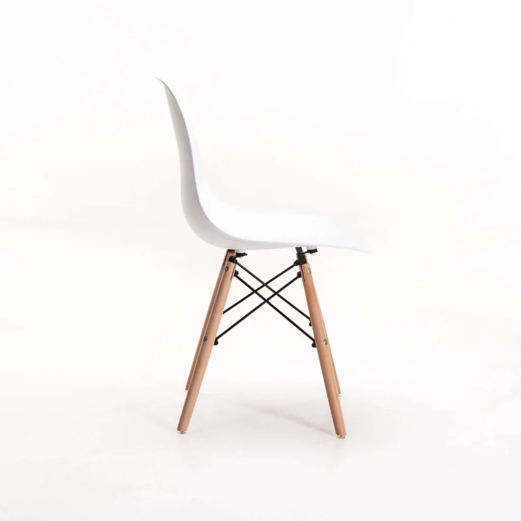 EMMY WOODEN LEG DINING CHAIR - WHITE