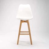 EVA WOODEN LEG BARSTOOL - WHITE