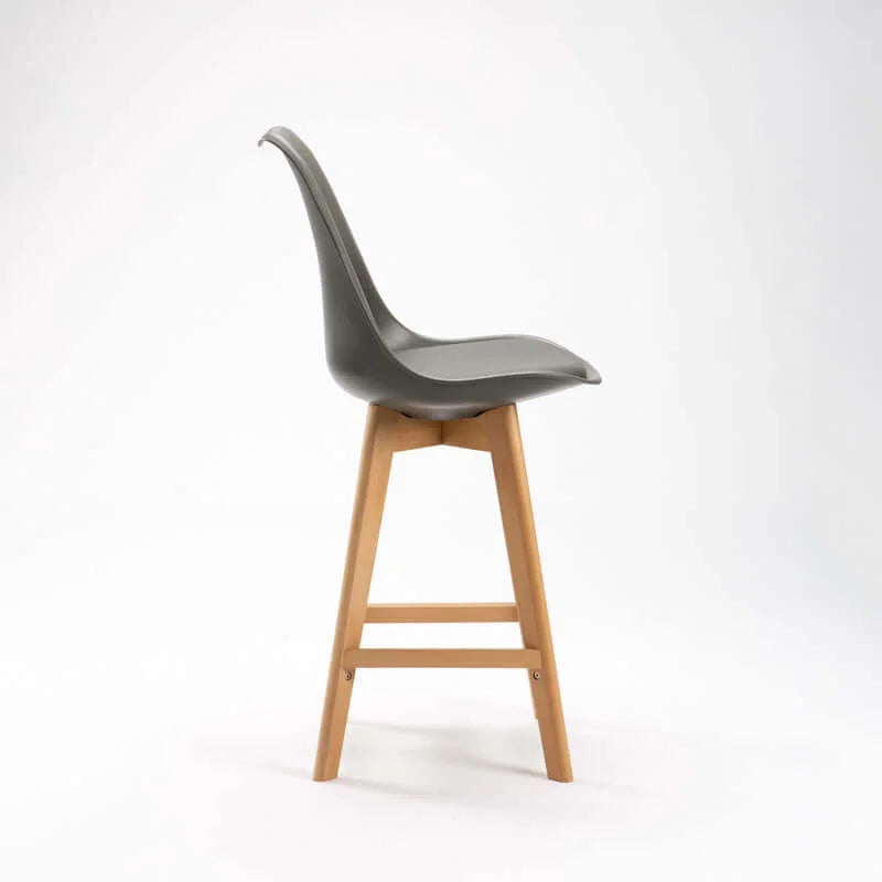 EVA WOODEN LEG KITCHEN STOOL - DARK GREY