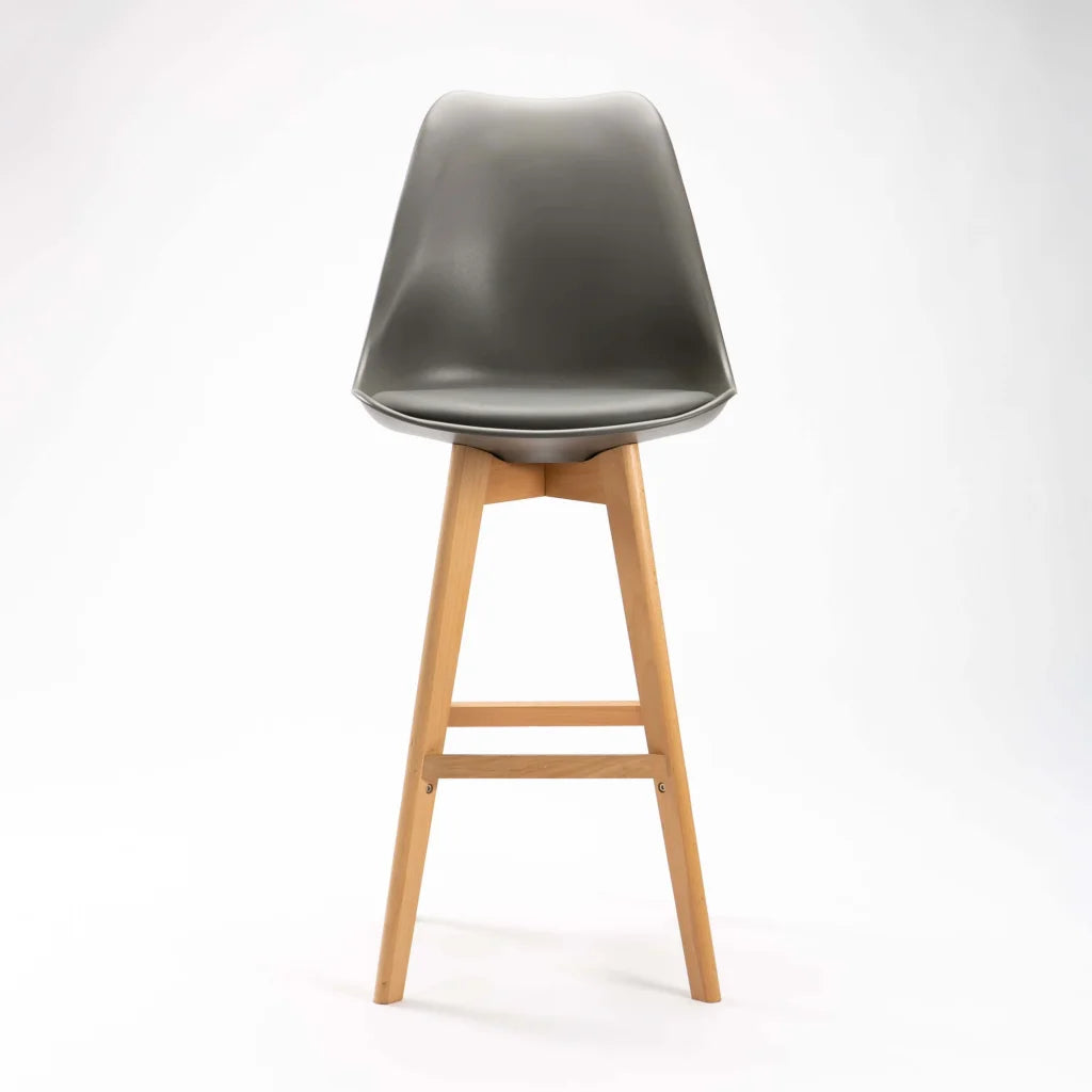 EVA WOODEN LEG KITCHEN STOOL - DARK GREY